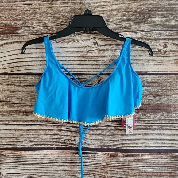 Bikini Lab aqua bikini top Large NWT - Picture 1 of 5